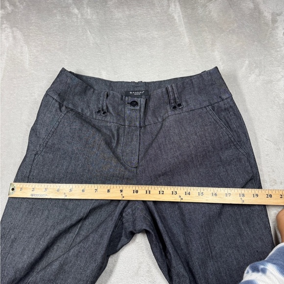 Sandro Sportswear Cotton Blend Stretch Jeans Wide Bootcut Leg Black Jeans Size 6 - Picture 6 of 14